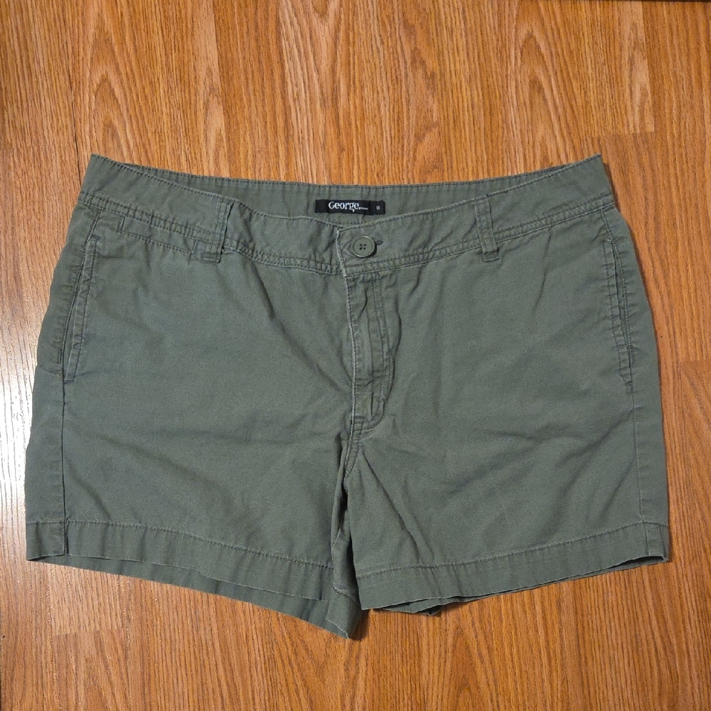 George Olive Green Casual Shorts